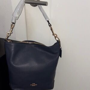 Coach Dark Blue Leather Shoulder Bag